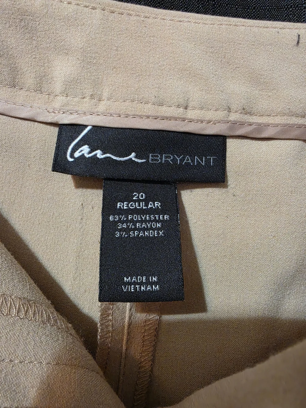 Lane Bryant Beige Straight-Leg Dress Trousers